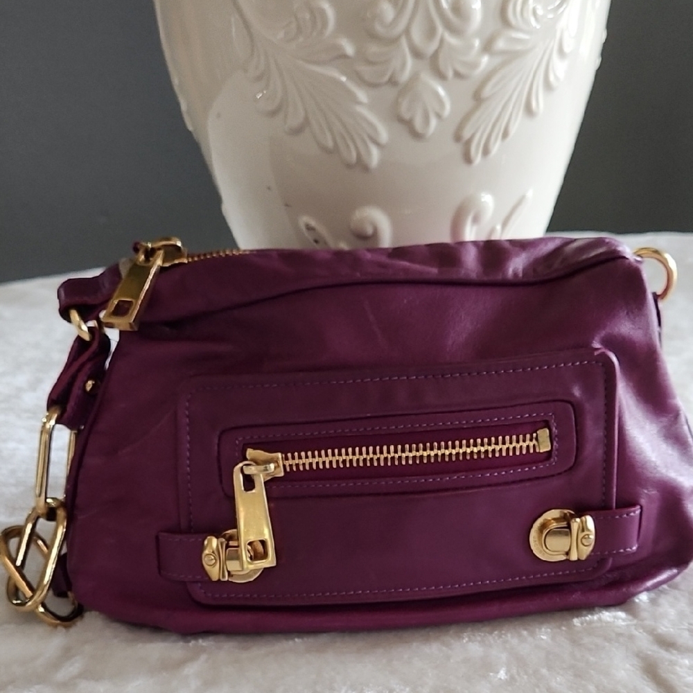 Marc Jacobs Purple Leather Shoulder Bag